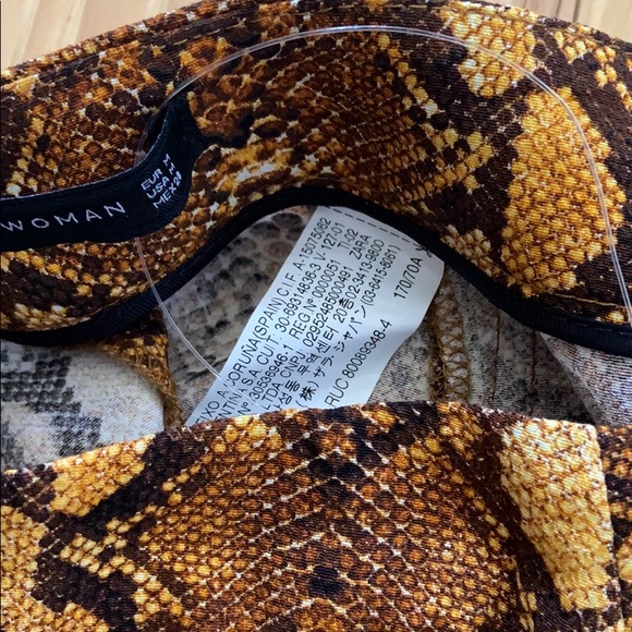 Zara Wide Leg Crop High Waist Snake Print Pants M - Picture 6 of 6